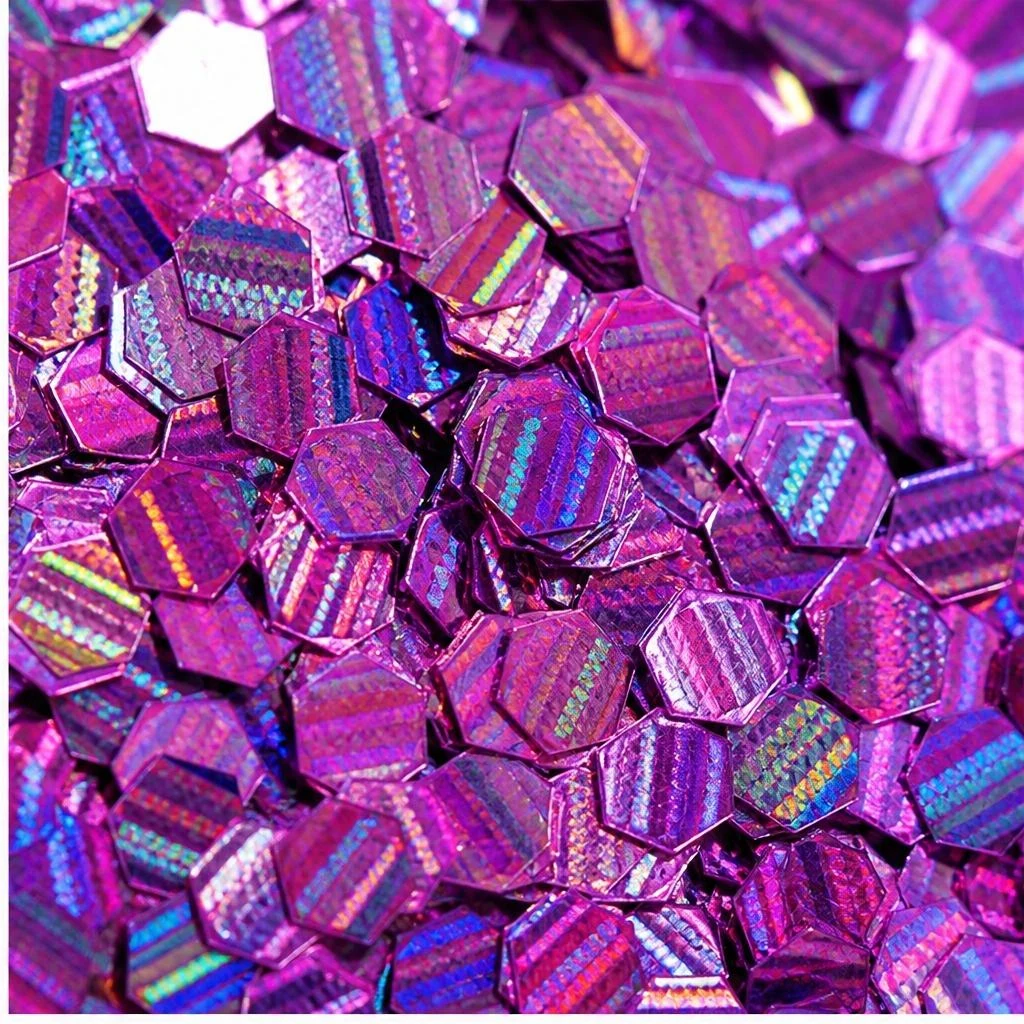 Holographic chunky hexagon mix