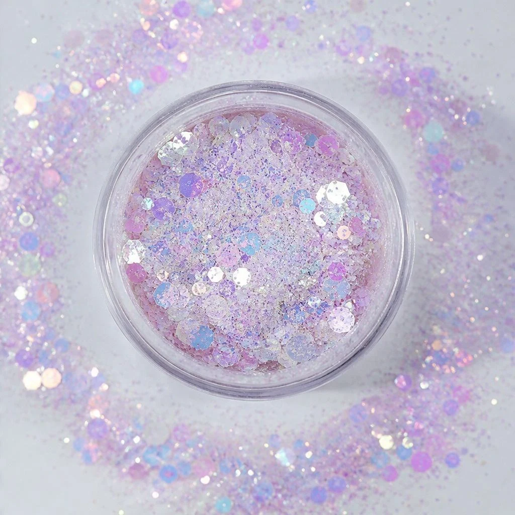 Opal white chunky glitter mix