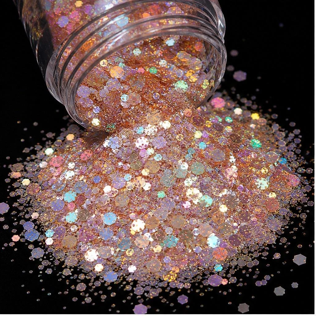 Opal white chunky glitter mix