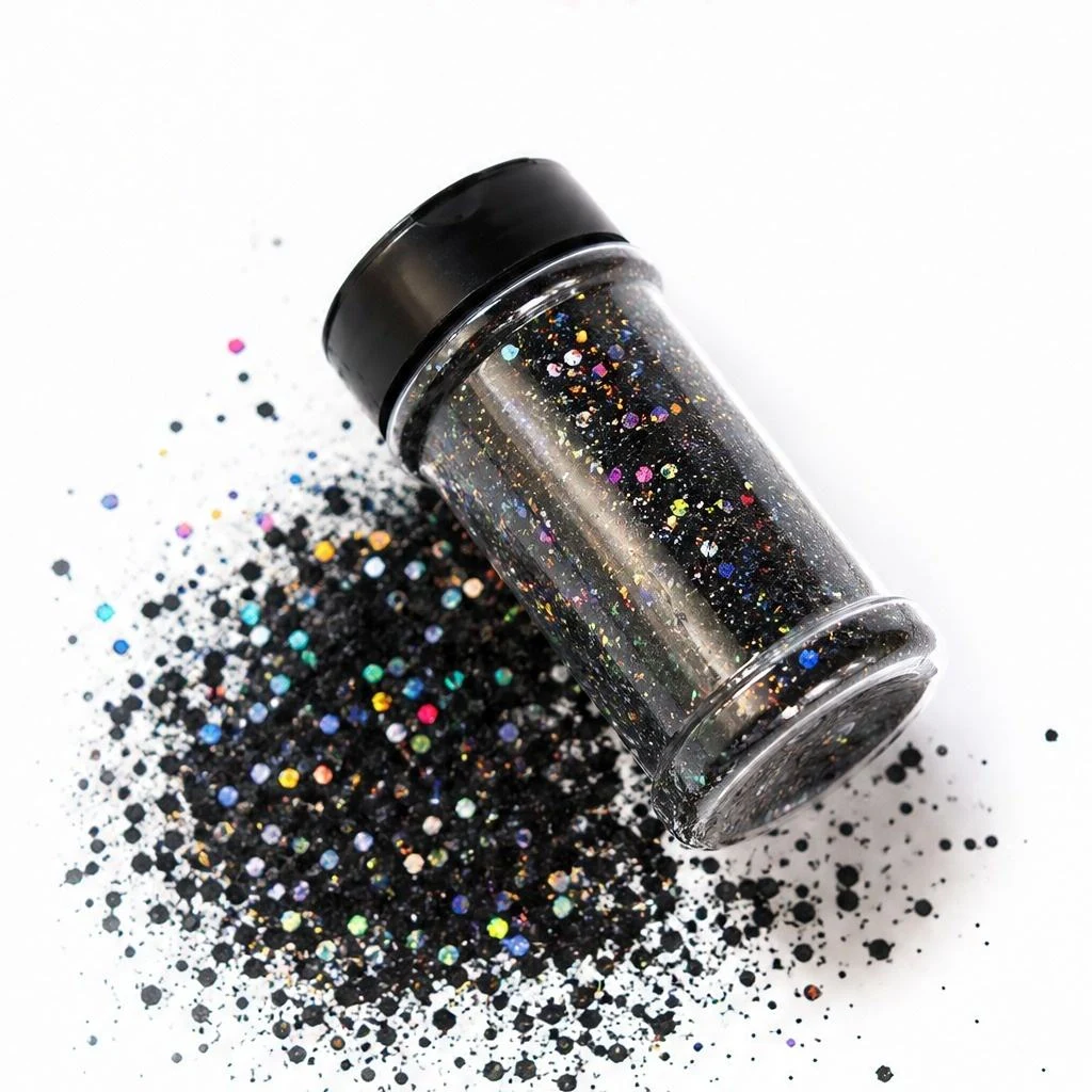 Holographic chunky glitter mix · 2oz shaker jar