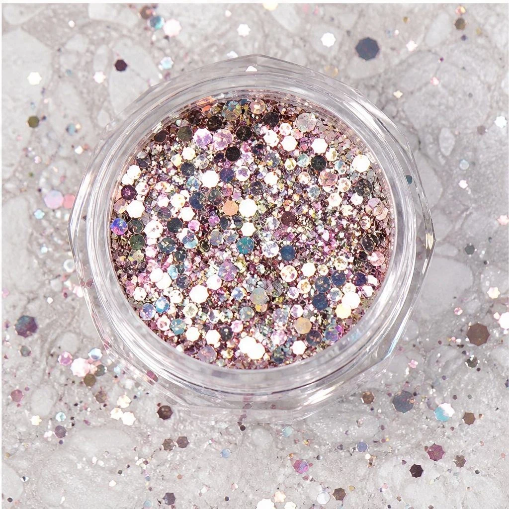 Iridescent chunky hexagon mix