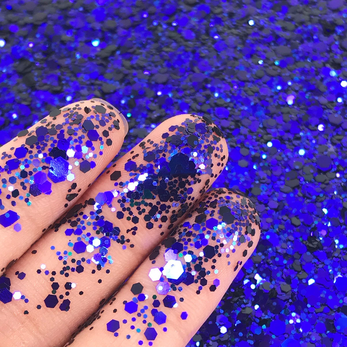 Holographic chunky hexagon mix