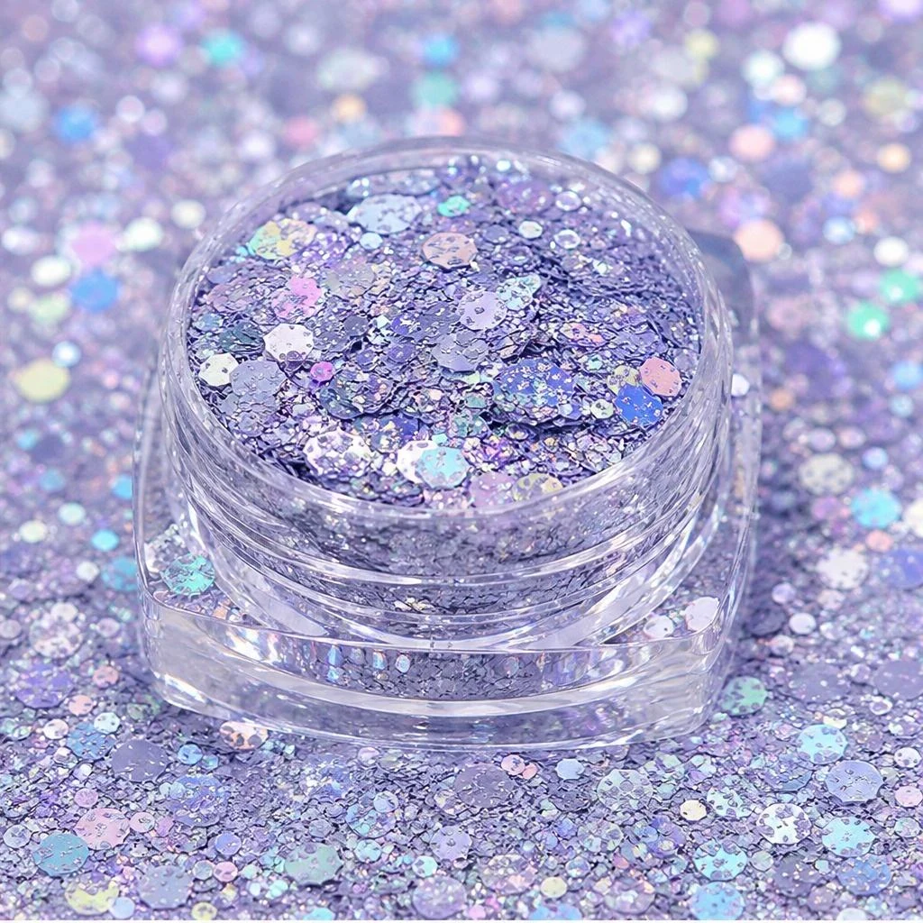 Iridescent chunky hexagon mix