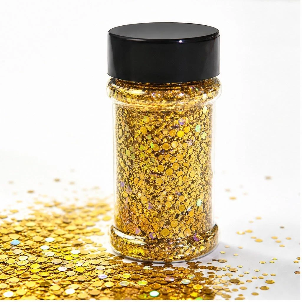 Holographic chunky glitter mix · 2oz shaker jar