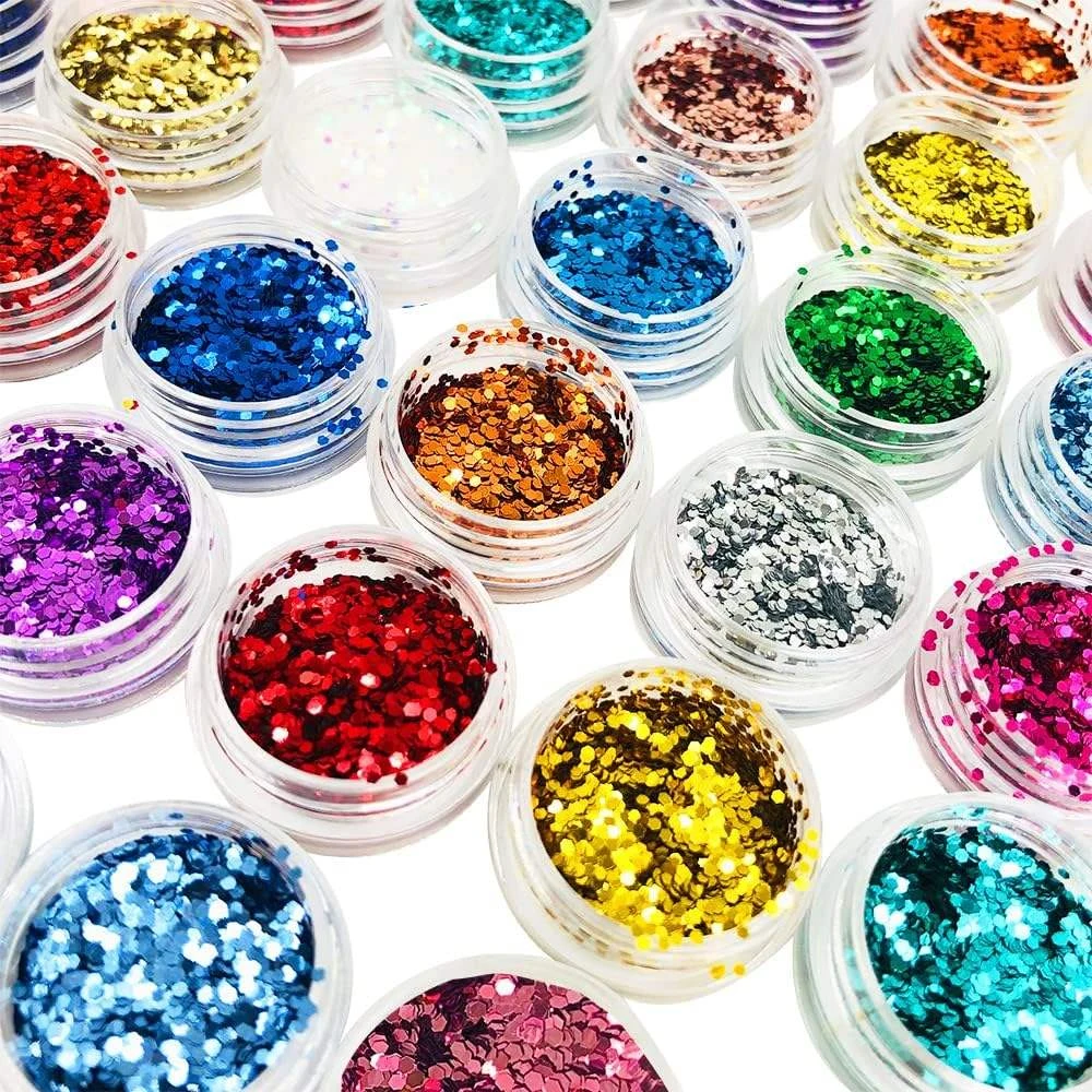 Holographic chunky hexagon mix