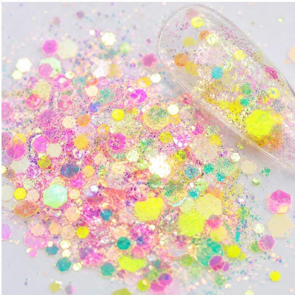 Neon chunky glitter mix