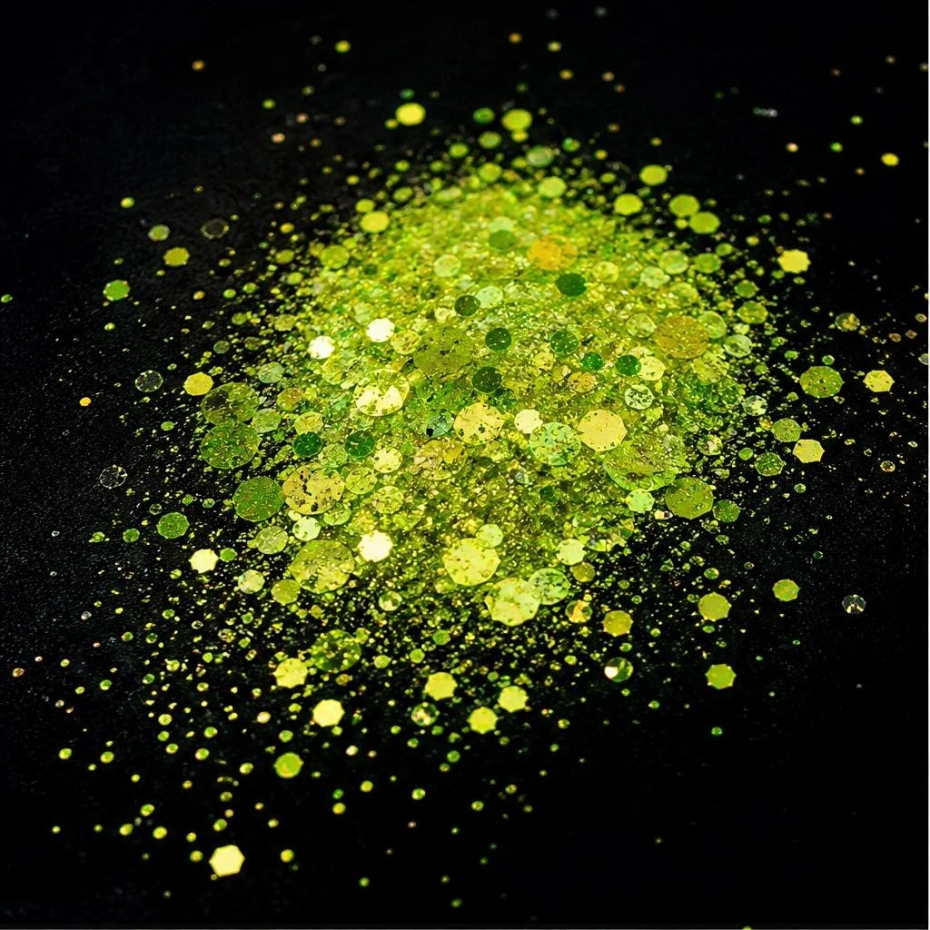 Iridescent bubble glitter