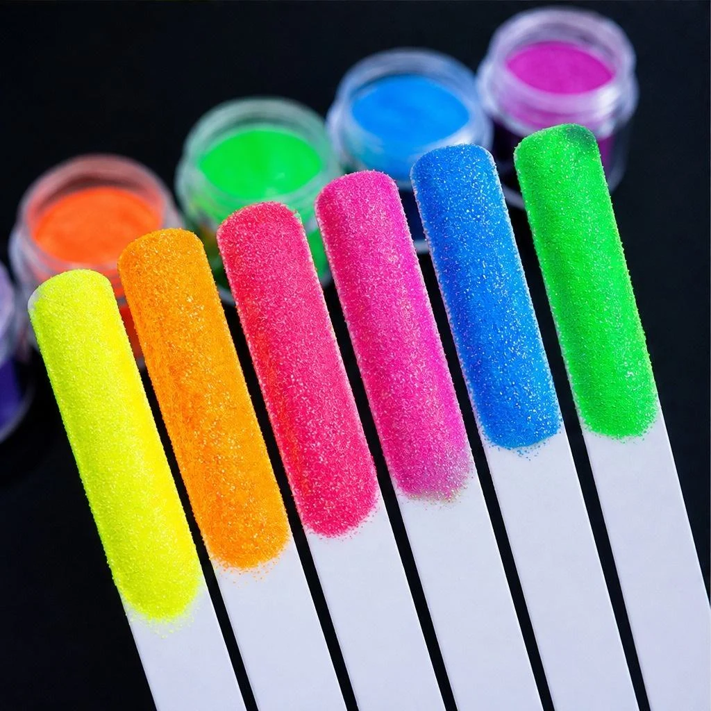 Neon fluorescent pigment powder