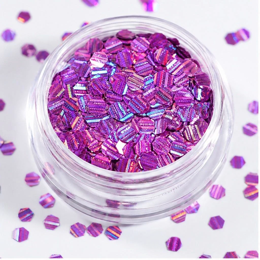 Holographic chunky hexagon mix