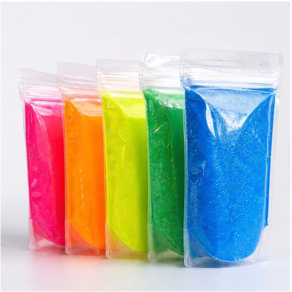 Neon fluorescent pigment powder