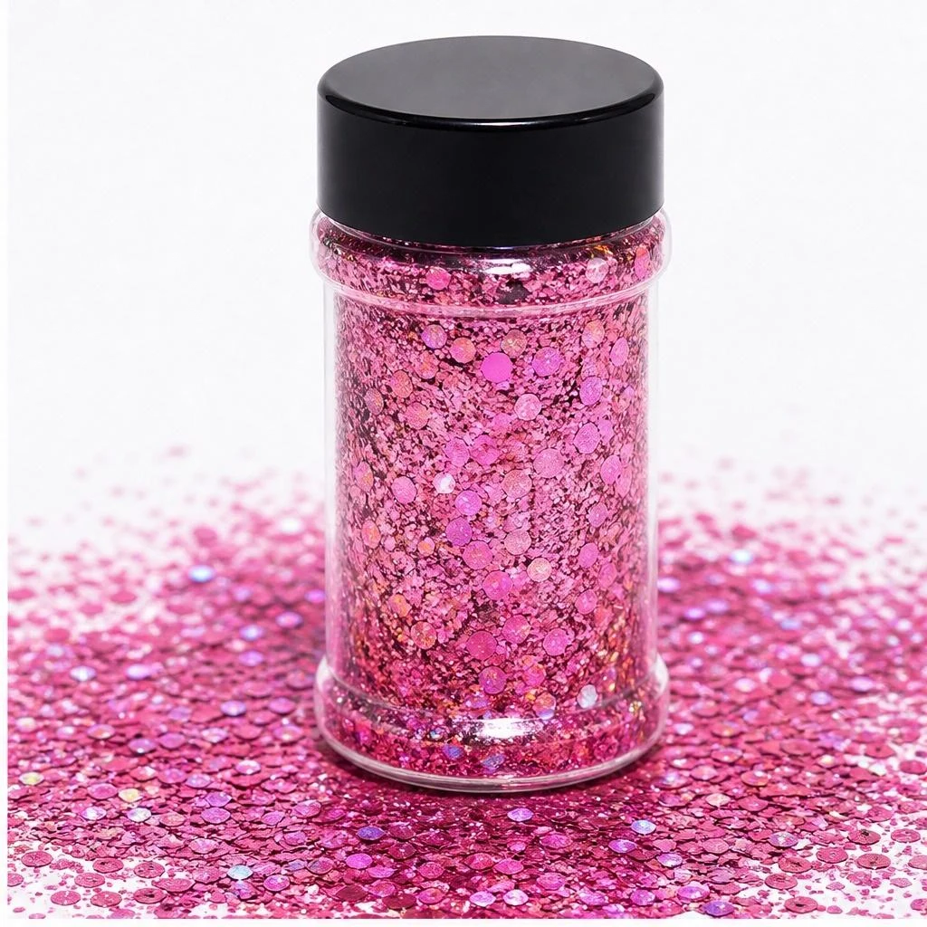 Holographic chunky glitter mix · 2oz shaker jar