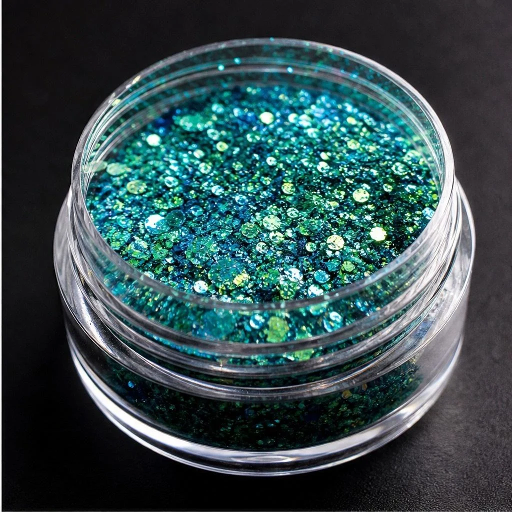 Iridescent chunky hexagon mix