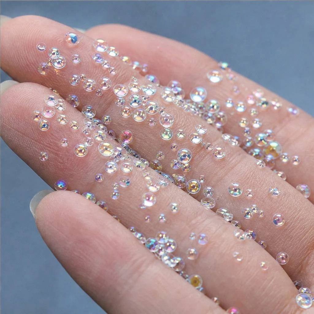 Iridescent bubble glitter