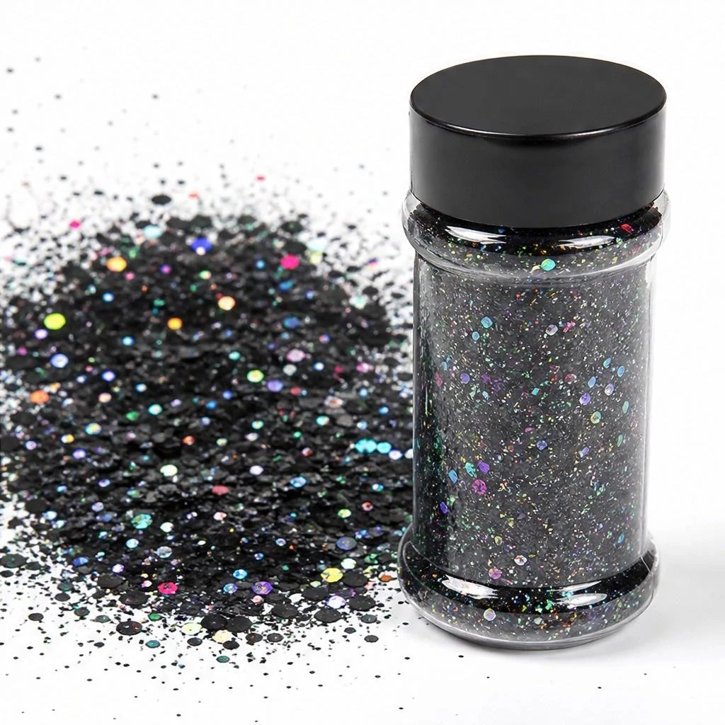 Holographic chunky glitter mix · 2oz shaker jar